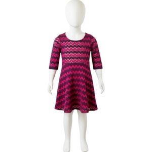 EUC Bonnie Jean Lace Dress, Girls Sz 7, Geometric, Semi sheer sleeves, Like new‌